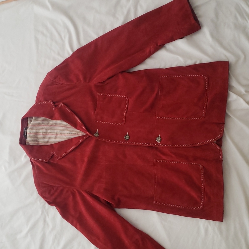 Red Sued Leather blazer
